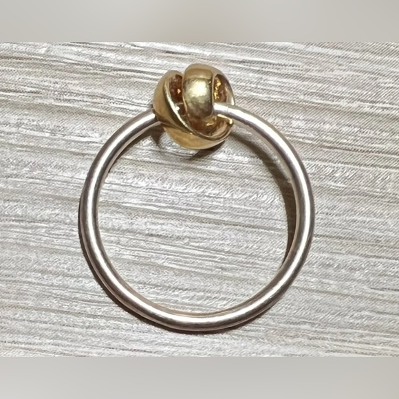 Designer Trollbeads “Neverending” Sterling Silver & 18K Gold Band Ring, Size 5.5 - Picture 6 of 10